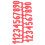Confezione da 10 etichette numeriche in plastica rosse 22,2 x 7,5 cm Beehive 10