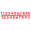 Confezione da 10 etichette numeriche in plastica rosse 22,2 x 7,5 cm Beehive 11