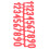 Confezione da 10 etichette numeriche in plastica rosse 22,2 x 7,5 cm Beehive 8