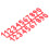 Confezione da 10 etichette numeriche in plastica rosse 22,2 x 7,5 cm Beehive 12
