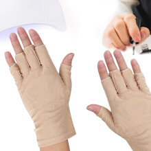 Gants en fibre de coton pour nail art, demi-doigts, 18 x 8,5 cm