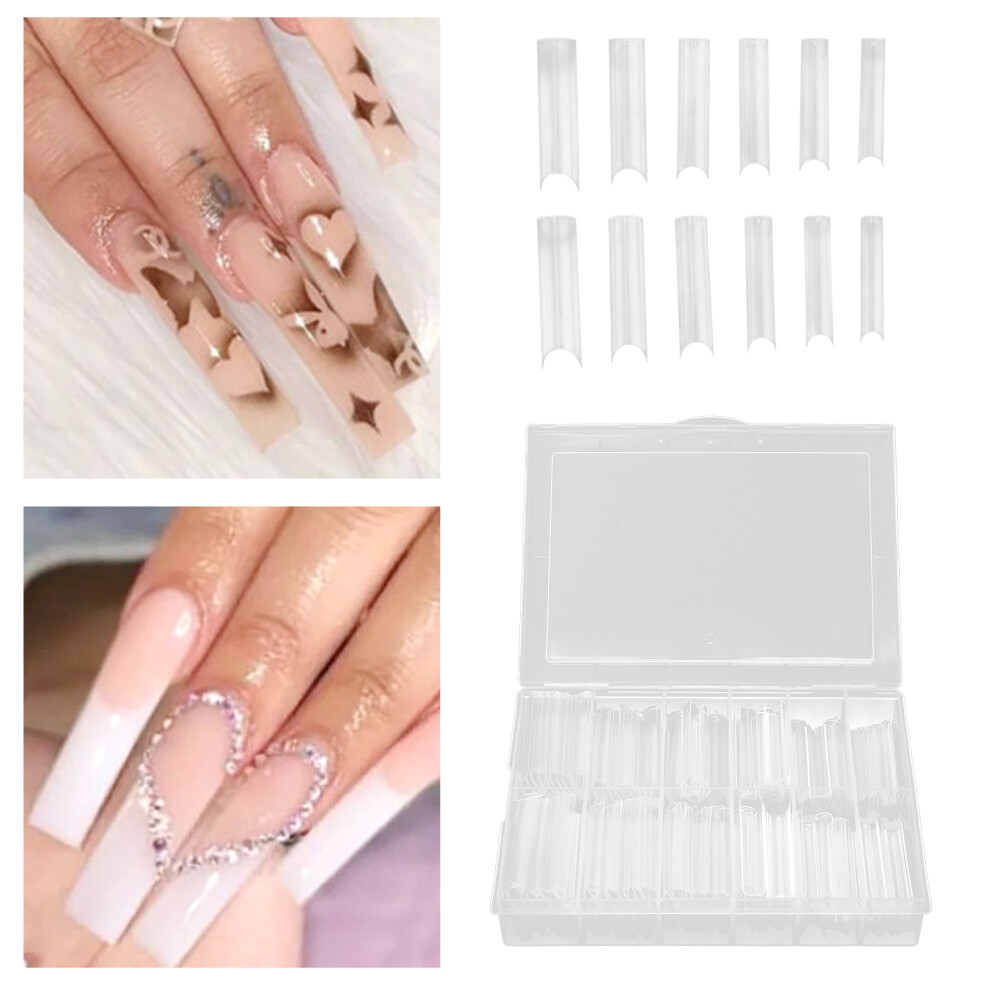 240 Pcs Artificial False Nail Extension Tips Transparent Fake Nails Tips Nail Salon Tips