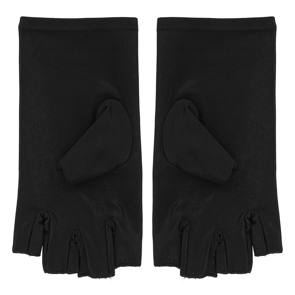 Professional Fiber Cotton Nail Art Gloves Half Finger Gel Nail Lamp Gloves Manicure Tool