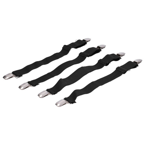 4 pièces de clips de maintien de drap réglables noirs 2