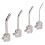 Kit de 4 buses d'angle longues 850 850A 852 950 argent 2