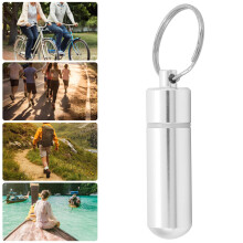 Boîte à pilules petite en alliage d'aluminium argenté imperméable