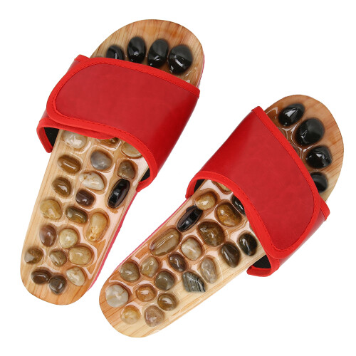 Pantoufles d'acupression Rouge39-40 429-449g bois