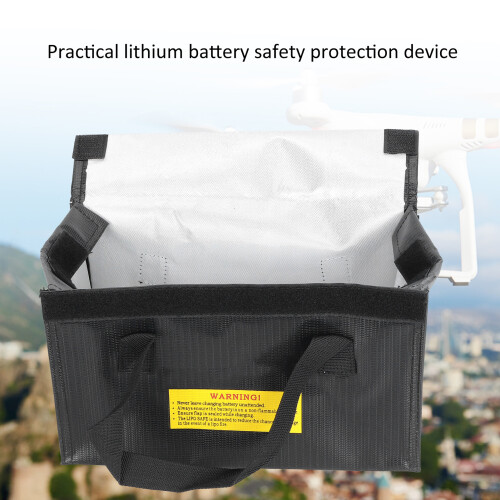 Borsa sicura per batterie 25,8 x 13 x 15,5 cm nera resistente al fuoco 2