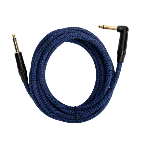 JD6218 Câble de guitare de 3 m, 6,35 mm plaqué or, noir 1