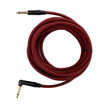 JD6217 Câble de guitare de 6 m, 6,35 mm plaqué or, noir