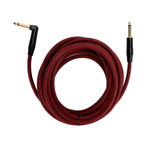 JD6217 Câble de guitare de 6 m, 6,35 mm plaqué or, noir 1