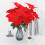 Poinsettia artificiale 50x10cm fiore in plastica rosso 5