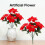 Poinsettia artificiale 50x10cm fiore in plastica rosso 4