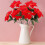 Poinsettia artificiale 50x10cm fiore in plastica rosso 6