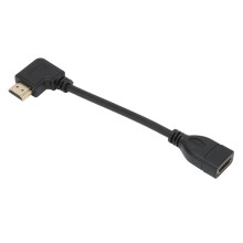 Câble HDMI noir 0,15 m 0,5 pi coude gauche à 90 M-F