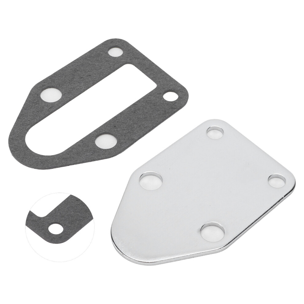 Fuel Pump Block Off Plate Without Holes Stainless Steel Replacement For Small Block Chevy V8 Engines From '55'00 8721322648573