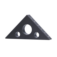 Triangolo da disegno a 45 in lega di alluminio, spessore 15 mm, nero