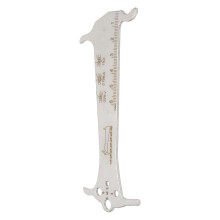 Righello per catena da mountain bike, 3-in-1, 131x54mm, argento