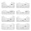 1 set T-shirt guida righello PVC bianco collo rotondo 2