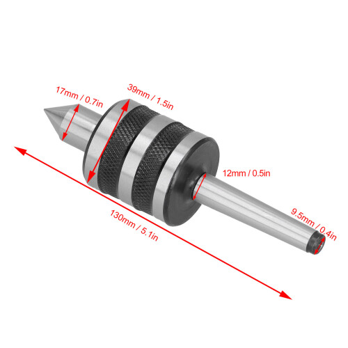 MT1 centro Morse nero 0,01mm, 130mmL 39mmOD 1