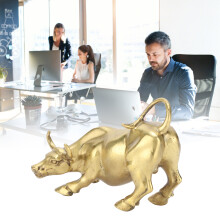 Statua del toro di Wall Street in rame 11.7x9.2x7.8cm