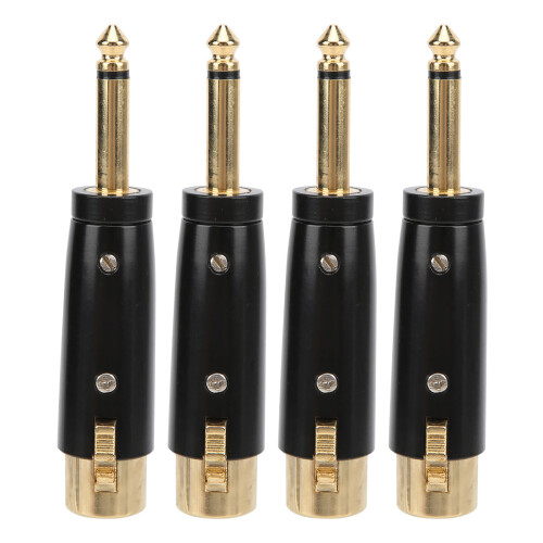 4 pezzi LZ1167G XLR 6,35mm M/F 94x16mm Nero/Oro 1