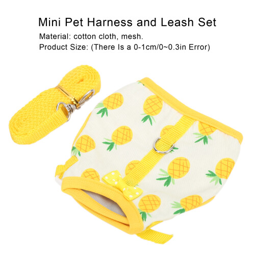 Ensemble harnais et laisse Mini Pets S jaune ananas 2