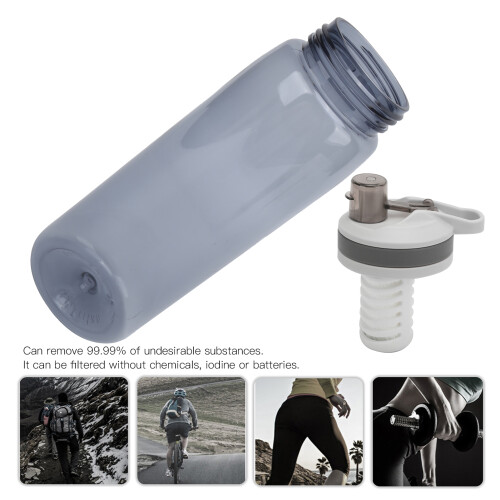 Borraccia filtrata portatile da 770 ml grigio 0,01 µm 2