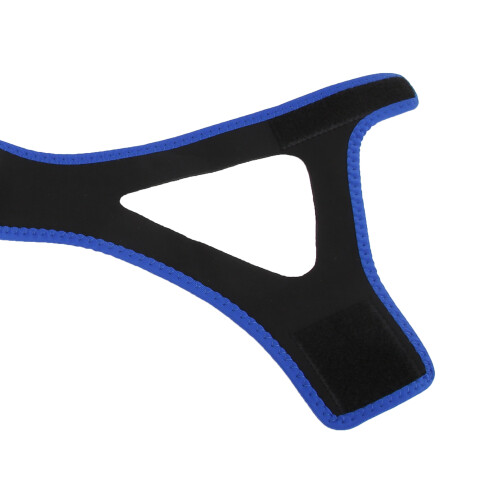 AntiSnoring Chin Strap Adjustable Breathable Stop Snoring Strap Jaw Support Belt(Black with Blue Edge ) 2