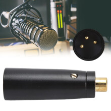 Adaptateur RCA femelle vers XLR mâle, plaqué or, noir