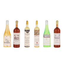 1:12 Bottiglie di vino in plastica per casa delle bambole, set di 6 pezzi