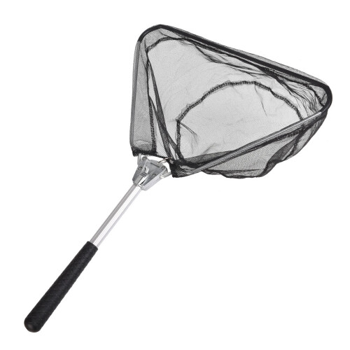 Fishing Net Fish Landing Net with Foldable Pole Handle and Nylon Mesh Fish Catching or Releasing Triangular Fish Landing Net