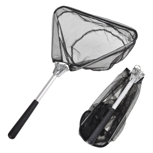 Fishing Net Fish Landing Net with Foldable Pole Handle and Nylon Mesh Fish Catching or Releasing Triangular Fish Landing Net 1