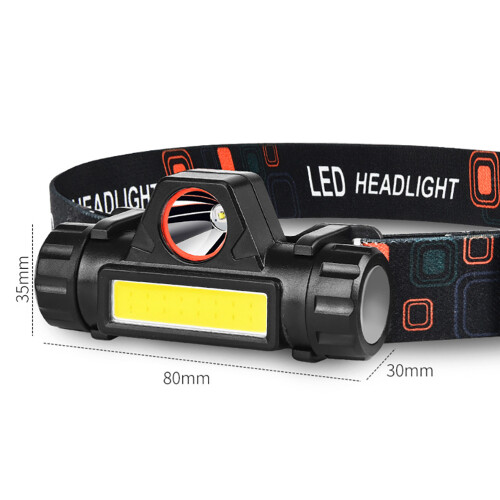 Faretto frontale LED mini USB ricaricabile COB a due livelli 71G 2