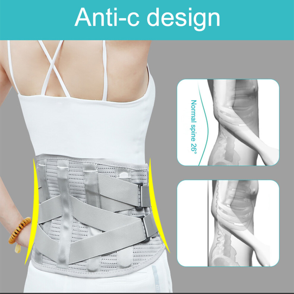 Adjustable Lumbar Support Belt with Steel Bars Back Brace Support Belt Waist Trainer Trimmer for Women Men