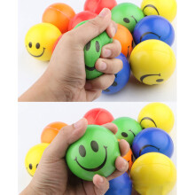 Lot de 12 balles anti-stress, en mousse PU de 6,3 cm - 5 couleurs