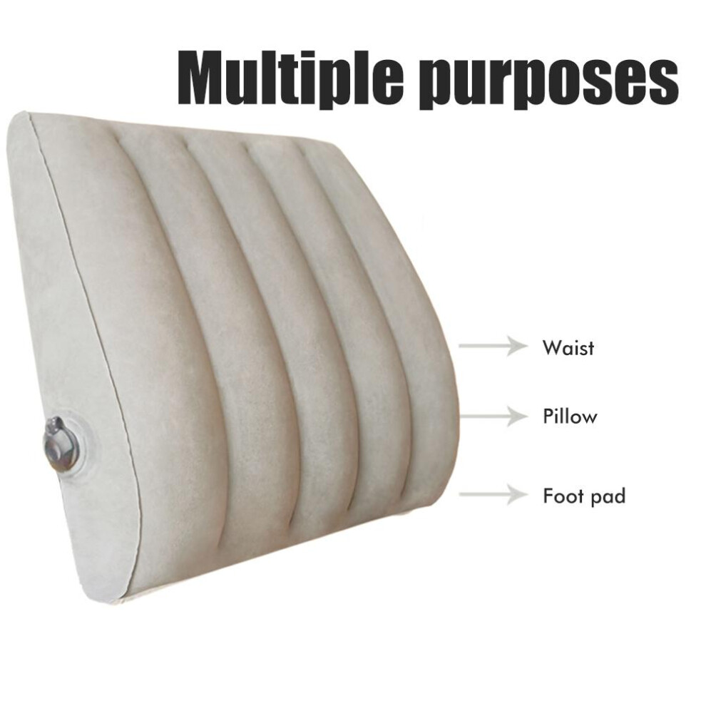 Inflatable Lumbar Support Pillow Portable Back Pillow Lumbar Cushion Adjustable Chair Back Pillow for Lower Back