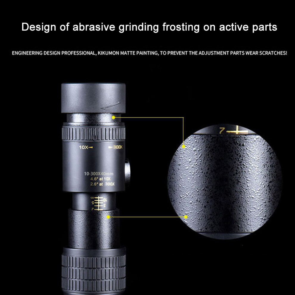 10Â300X40mm Zoom Monocular Telescope Compact Waterproof Telescope With Smartphone Holder Tripod For Hiking Camping Bird Watching 7621322669411