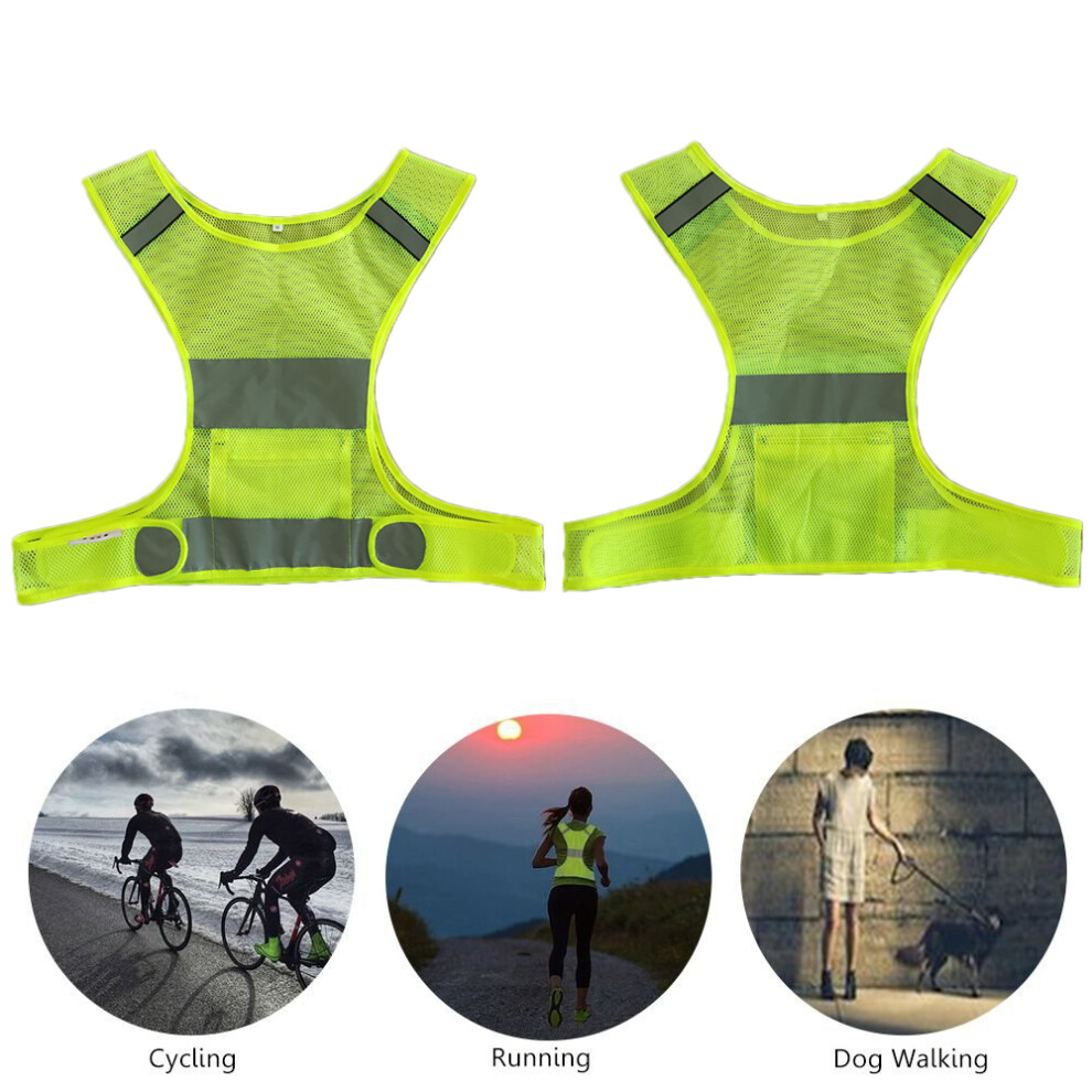 Reflective Vest With Arm Bands Running Gear Ultralight Mesh Safety Vest For Running Cycling Dog Walking Motorcycling Jogging 4661322670393