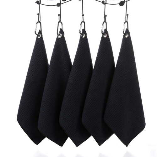 5 pezzi di asciugamani in microfibra con gancio - 30x30 cm, nero 1
