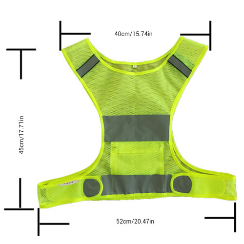 Gilet réfléchissant avec brassards 45x52x40cm jaune fluo 2