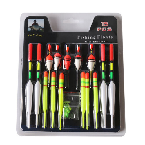 Ensemble de 15 pièces flotteurs de pêche verticaux 8/9,5/15 cm 1