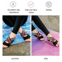 Chaussettes de yoga à orteils séparés, 35/36-39/40, Rose/Noir/Vert