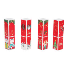 4 pièces de tubes de rouge à lèvres carrés DIY Noël 01+02+03+04