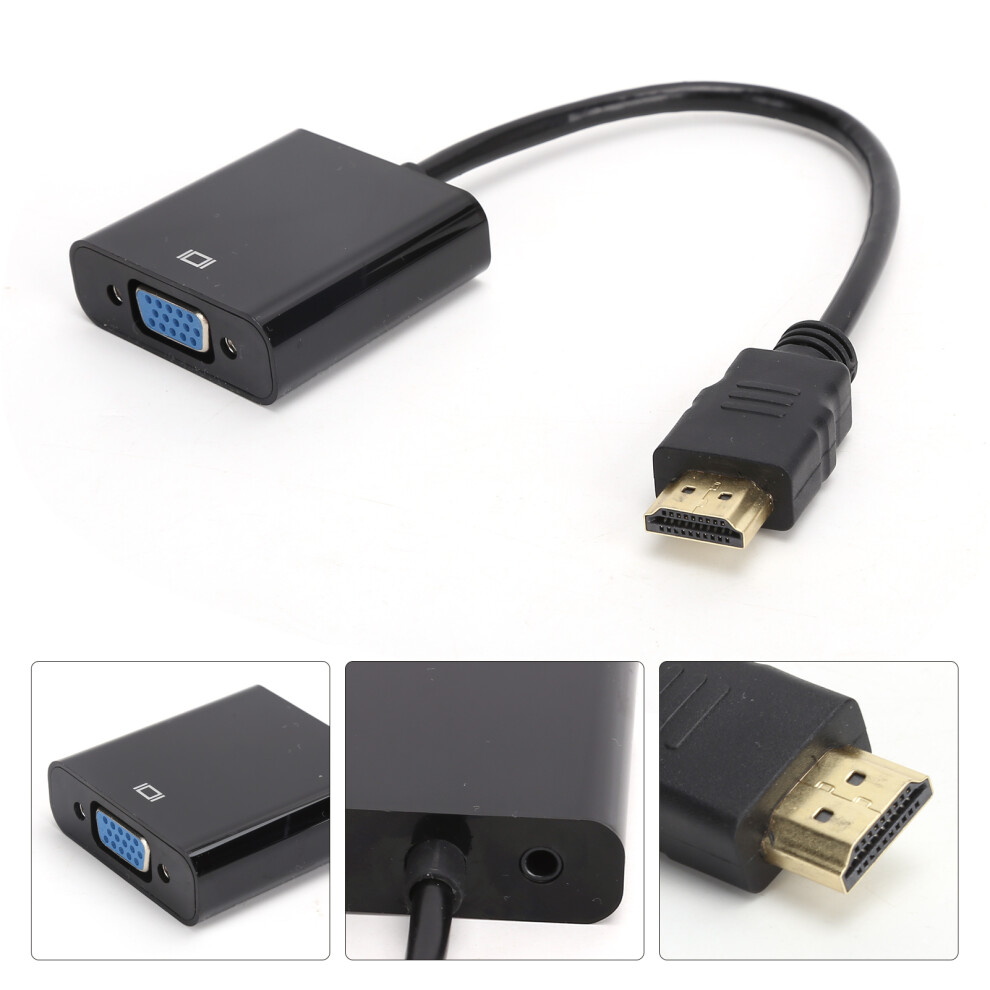 Hd Multimedia Interface To Vga Converter Cable With 3.5Mm Audio For Chromebook/Raspberry Pi/Xboxblack 8471322672954