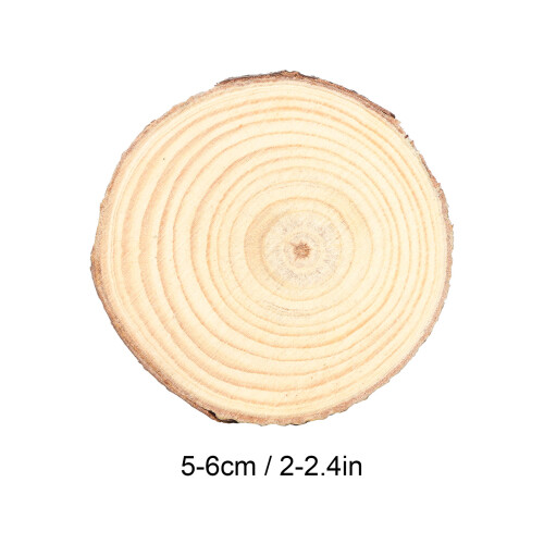Tranches de bois de pin naturel n1 rondes 5-6 cm 2