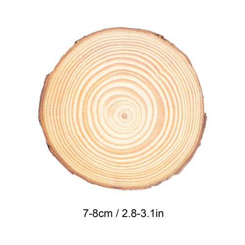 Naturel 3# Tranches de bois de pin rondes 7-8 cm 2