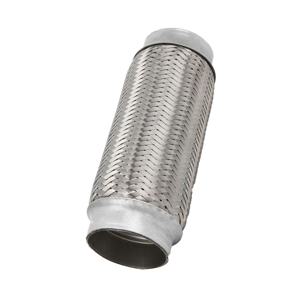 2.5X8in Exhaust Flex Pipe Stainless Steel Braid Flexible Joint Coupling Tube Universal For Car 3111322676259
