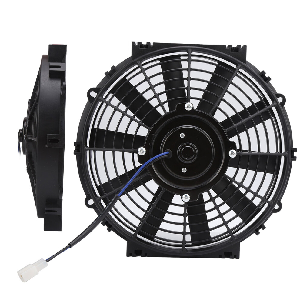 10In Slim Electric Cooling Fan Radiator 24V 80W 2100Rpm 10 Straight Blades Universal For Car 7901322676344