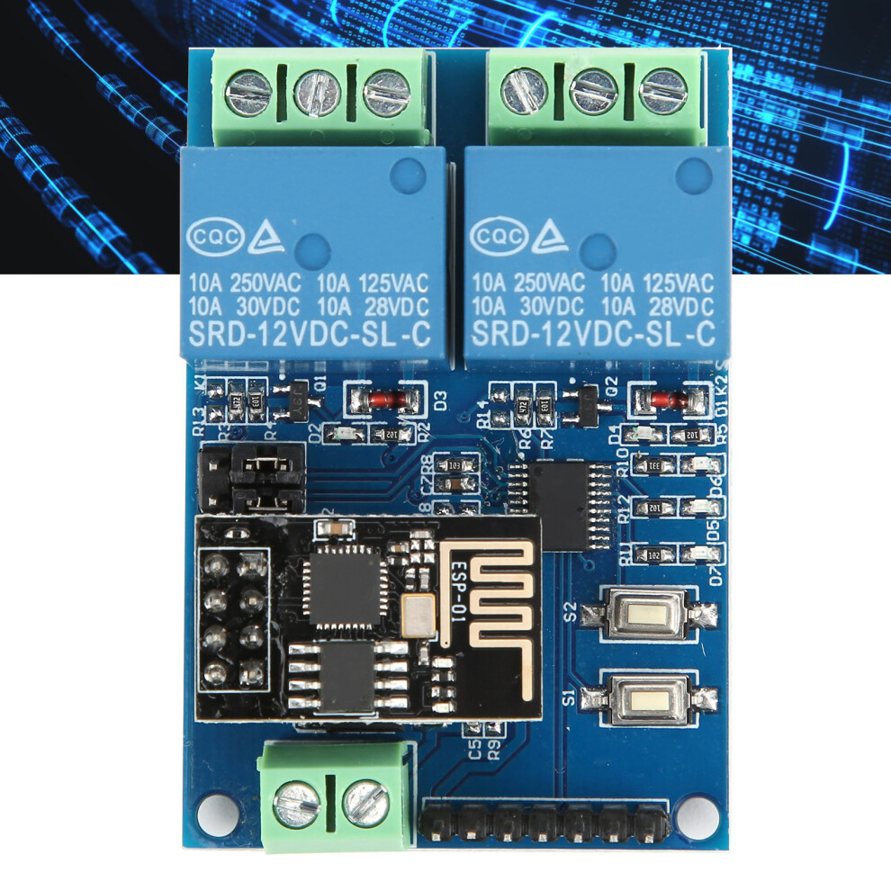 2ÂWay Wifi Relay Module For Android Mobile Phone App Wireless Remote Control Switch 12V Esp8266 6951322676951